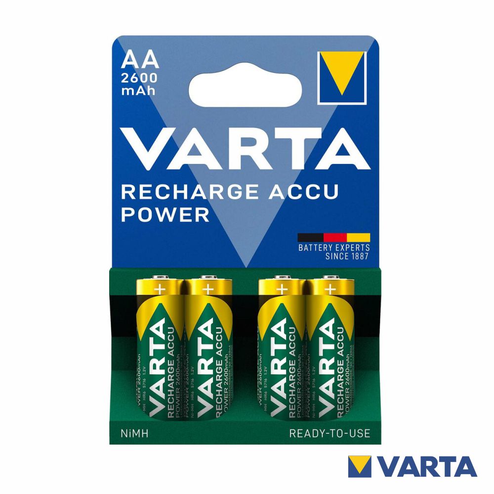 PILHA RECARREGAVEL NI-MH R6 2600mA Emb 4 uni Varta