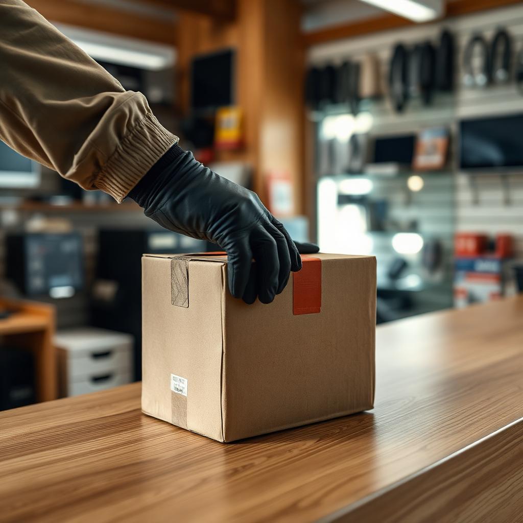 Encomenda em cartão pronta a ser entregue